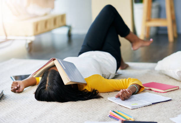 Exhausted Female University Student