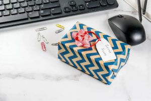 Christmas gifts on the office desk