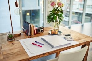 Shot of a tidy and creative workstation/ study desk