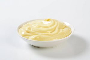 A bowl of vanilla custard
