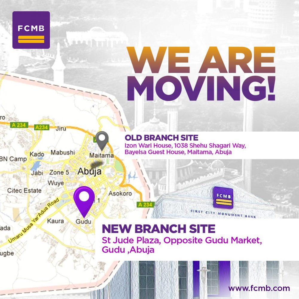 FCMB Bank Branch Relocation