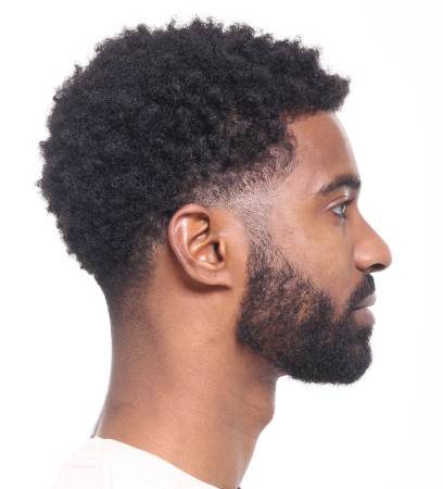 Side profile of a black man