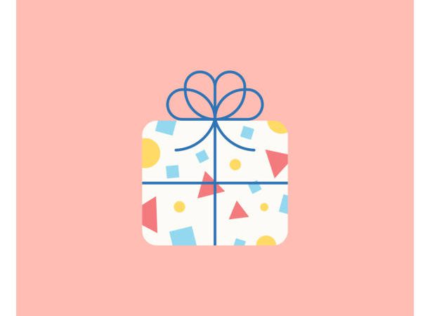 Birthday gift box icon.