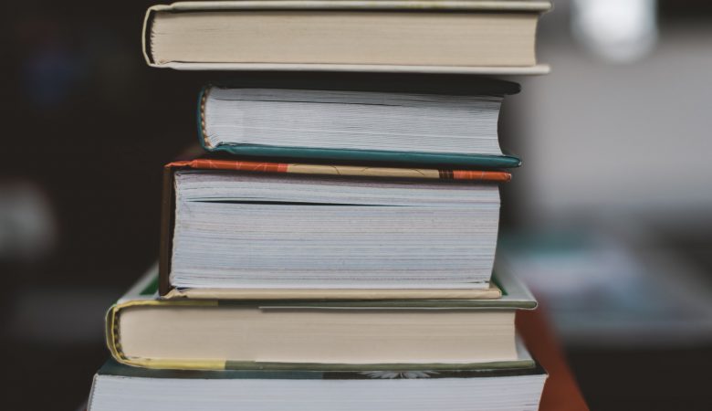 A picture of books stacked on each other