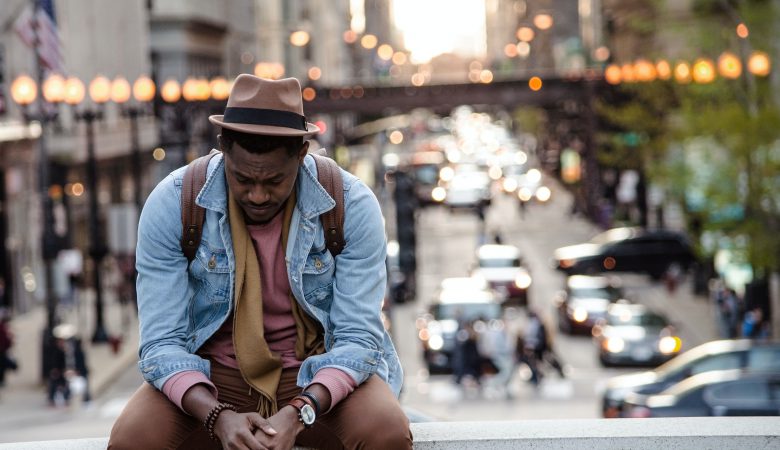 Young man looking downcast