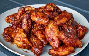 A plate of chicken wings