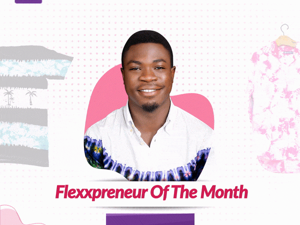 An animated gif featuring an image of our Flexxpreneur of the month