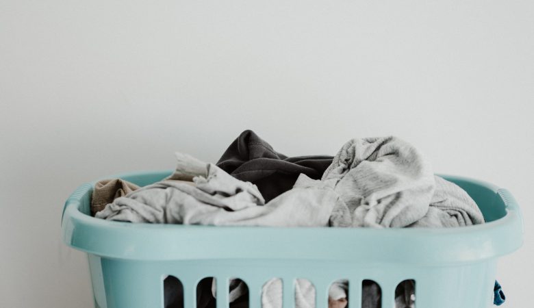 A basket filled with clothes