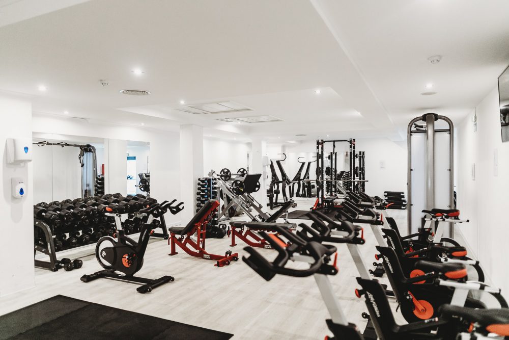A phot of a gym filled with equipment
