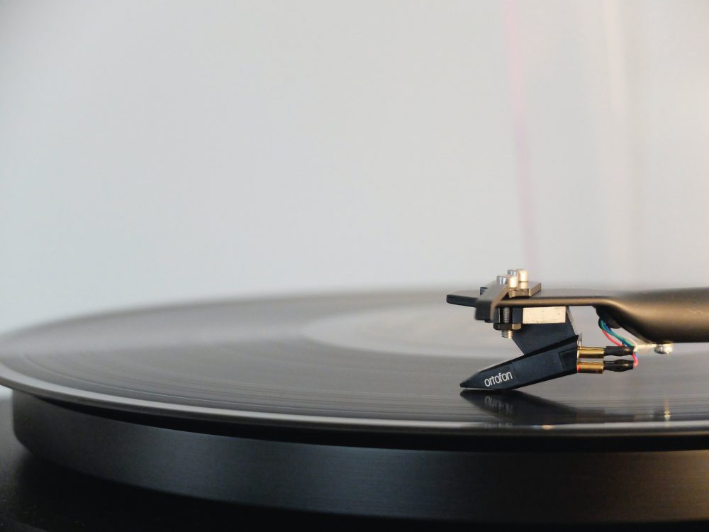 A record player used in playing music.